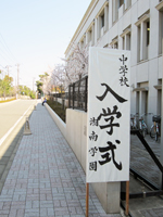 第429回 晴天のもと桜の花に囲まれて、中学校入学式を本日実施！